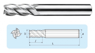GC  4-flutes Micro Grain End Mills