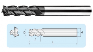HGA-3-flutes Micro Grain End Mills