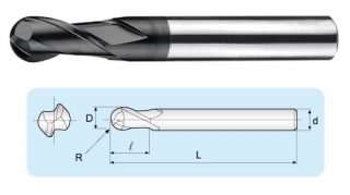 BCA  2-Flutes Micro Grain Ball End Mills