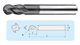 BCA  4-Flutes Micro Grain Ball End Mills