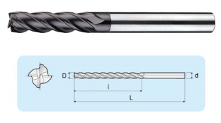 LGFA 4-flutes Micro Grain Long Flute End Mills