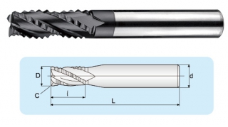 GCAE 4-Flutes Micro Grain  Roughing End Mill